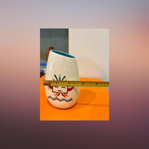 Southwest Native American Style Ceramic Vase Kachina Design - Picture 4 of 6